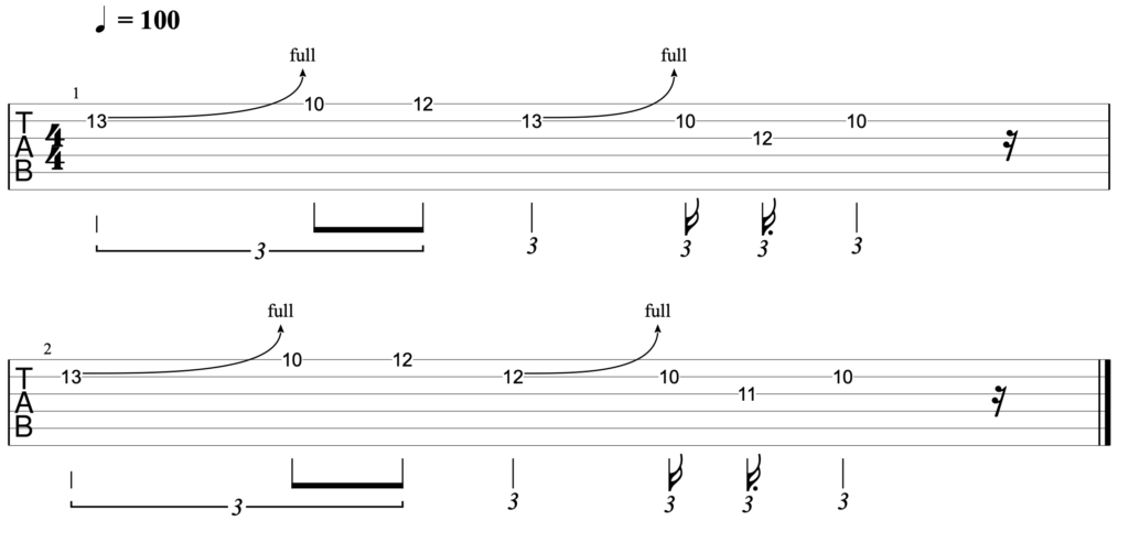 A lick that combines the minor and major pentatonic scales