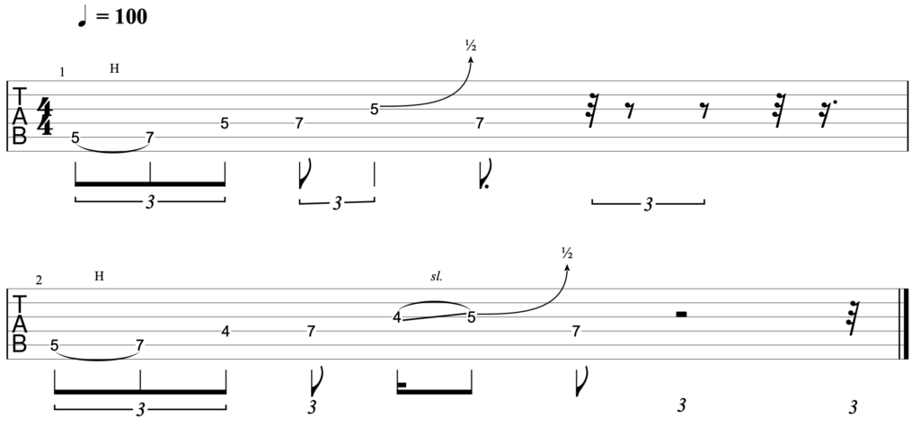 A lick that combines the minor and major pentatonic scales