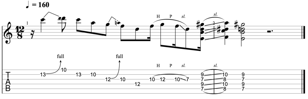 If you are a lead guitar player, you can also play single note blues turnarounds