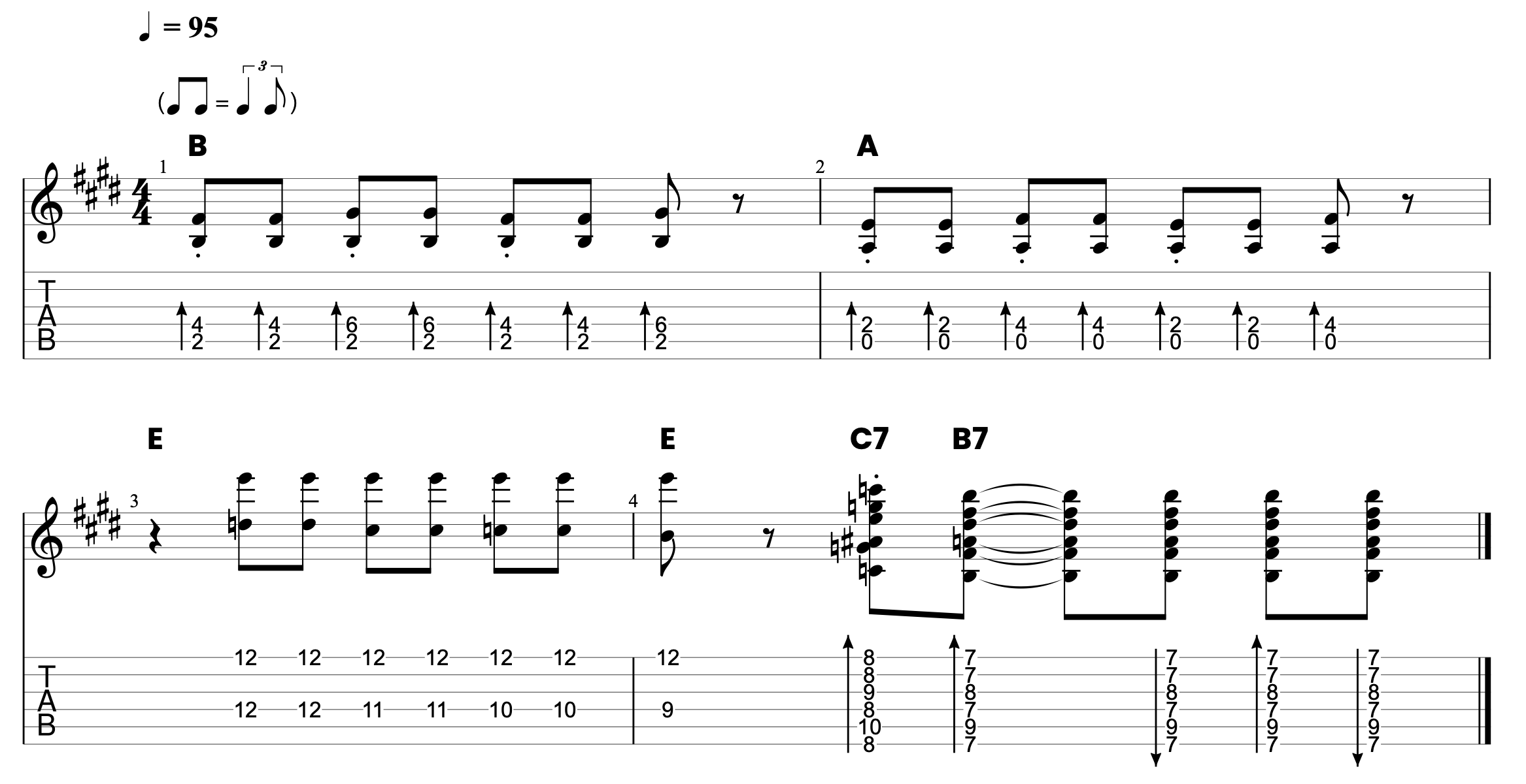 Pedal tones blues turnaround